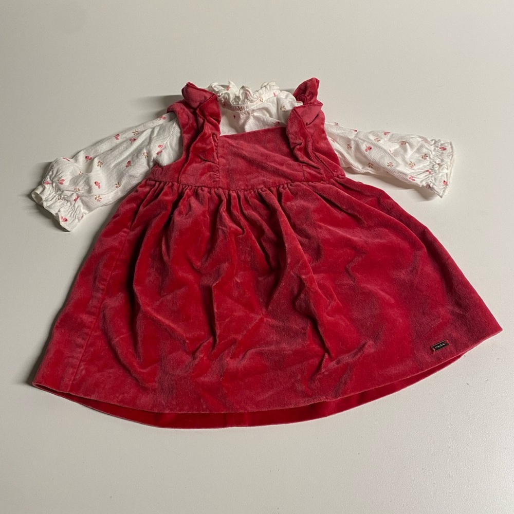 Mayoral Pink Corduroy Newborn Two-Piece Dress